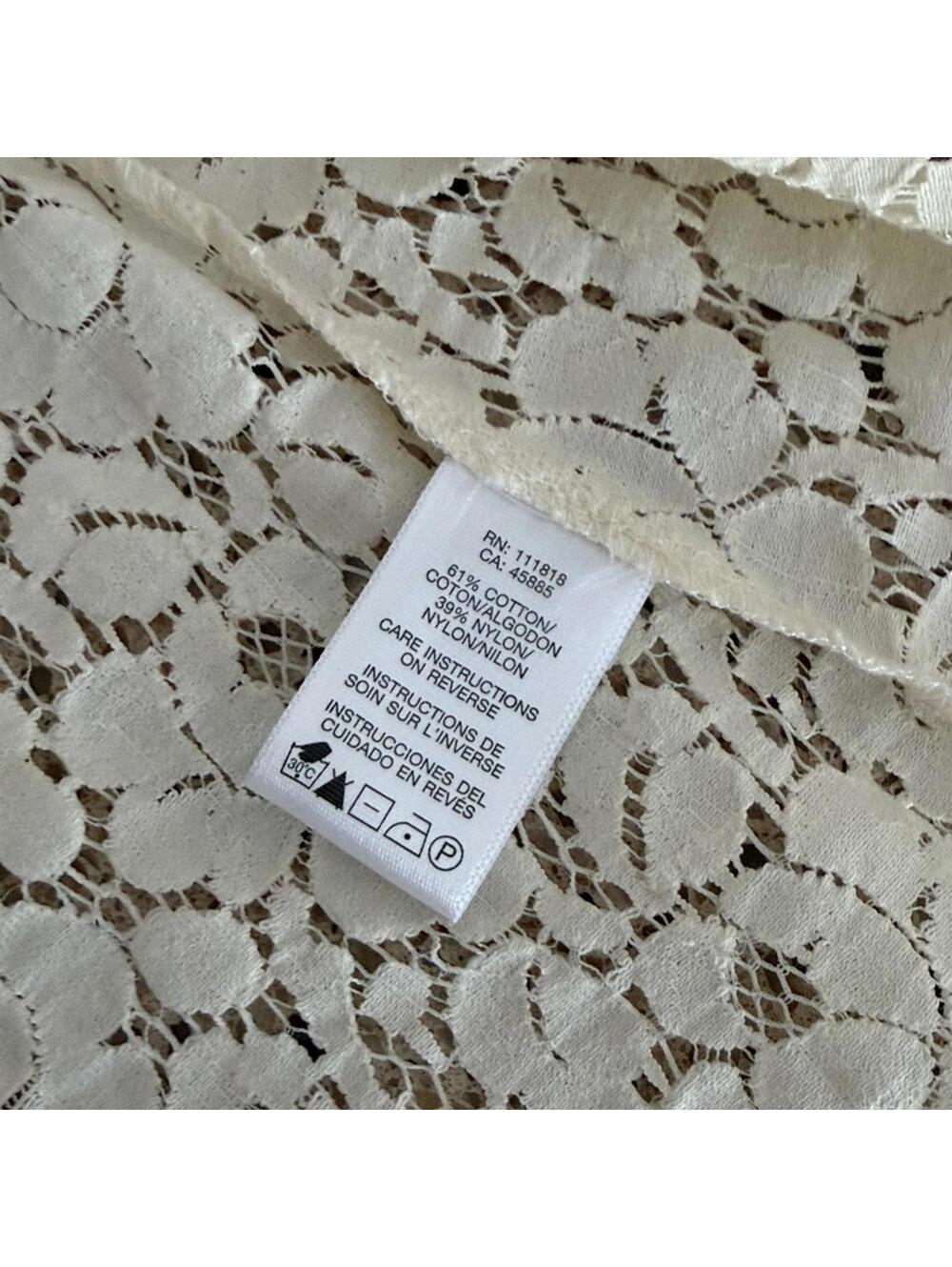 Michael Kors Lace Sheer Button-Down Shirt Blouse Long Sleeves Size 2X - Picture 4 of 5